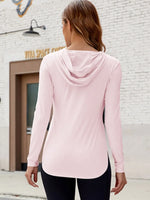 Long Sleeve Hooded Active Top - Ladyez