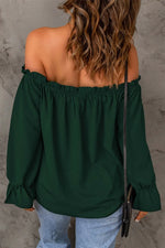 Frill Off-Shoulder Flounce Sleeve Blouse - Ladyez