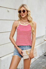 Contrast Striped Round Neck Cami