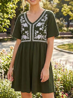 Floral V-Neck Mini Dress