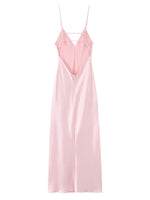 Satin V-Neck Cami Dress - Ladyez