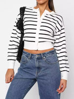 Striped Button Up Cardigan