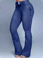 Full Size Wash High-Waisted Flare Jeans Plus Size