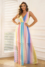 Surplice Neck Sleeveless Maxi Dress - Ladyez