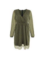 Sparkling Surplice Balloon Sleeve Mini Dress - Ladyez