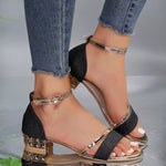 Open Toe Block Heels Sandals