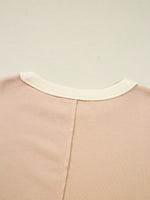 Color Block Textured Patchwork Pullover Sweatshirt