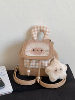 Cat Plaid Backpack Bag