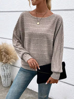 Relaxed Fit Ribbed Knit T-Shirt