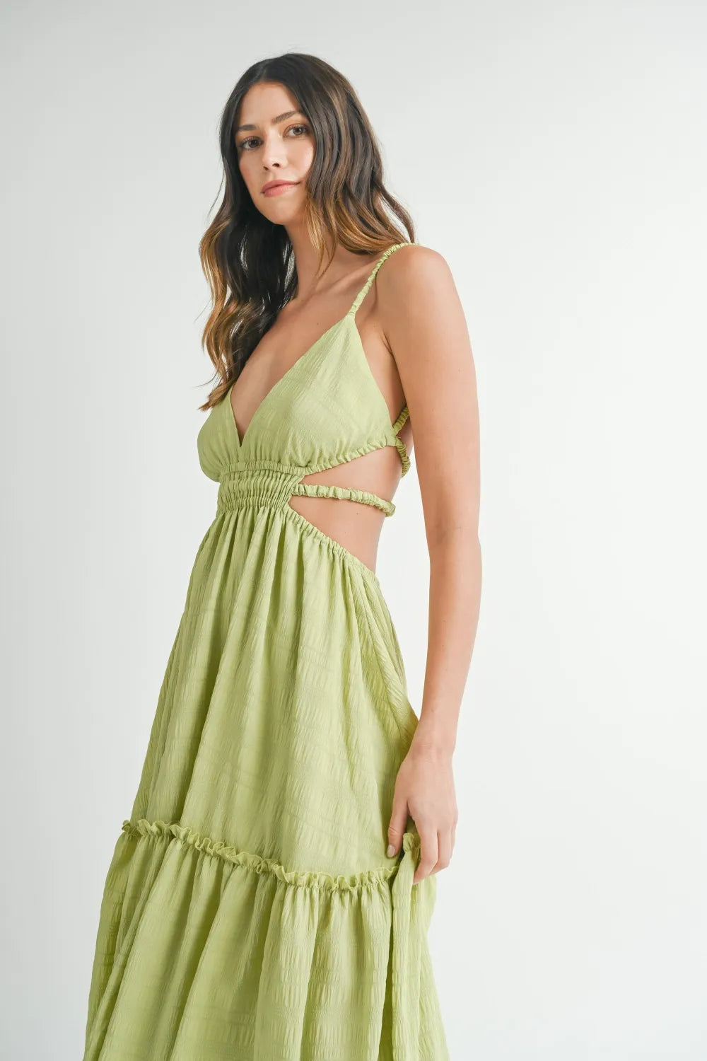 MABLE Cutout Waist Backless Maxi Dress - Ladyez