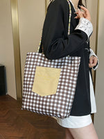 Gingham Pattern Tote Bag