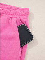 Solid Color Collared Pullover and Central Seam Pants Set