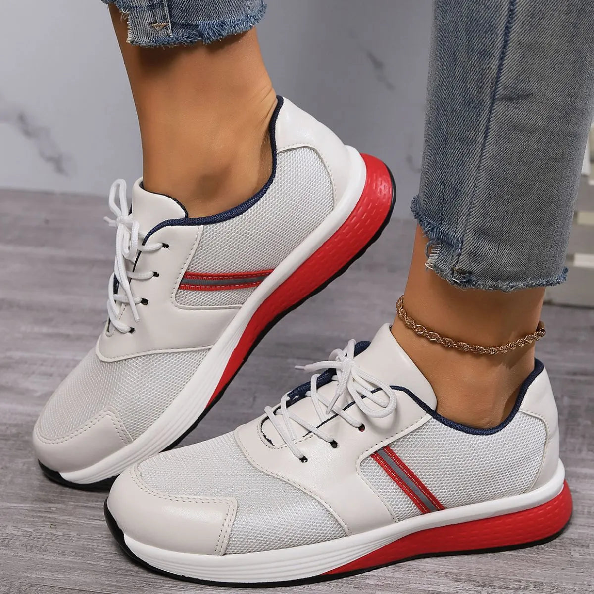 Round Toe Platform Sneakers