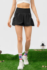 Elastic Waist Pocketed Active Shorts - Ladyez