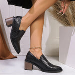 Point Toe Block Heels Pumps - Ladyez