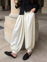 High-Waisted Satin Balloon Pants
