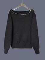 Studded Single Shoulder Knit Top