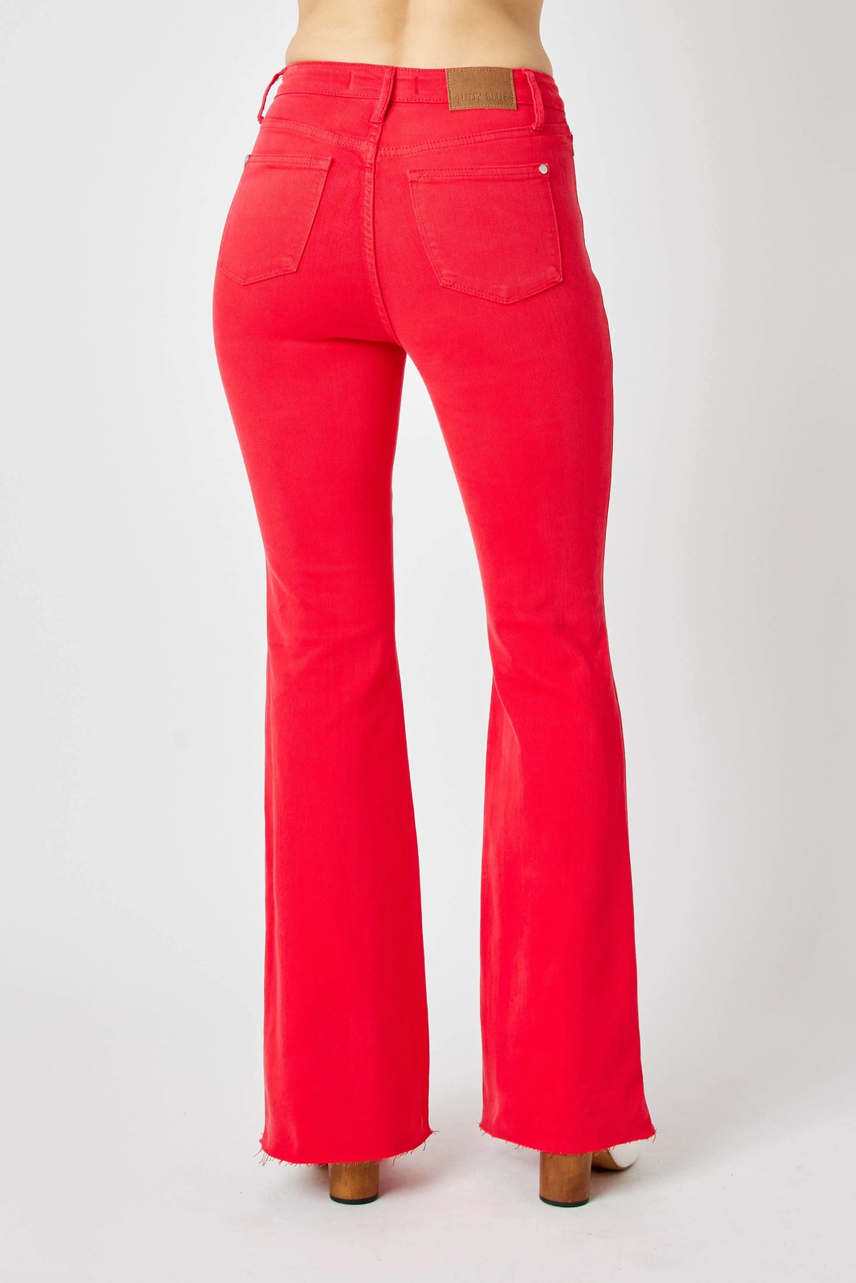 Judy Blue Full Size Hw Tummy Control Garment Dyed Flare Jeans Plus Size - Ladyez