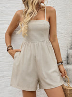 Smocked Back Spaghetti Strap Romper