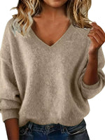 Full Size V-Neck Dropped Shoulder Sweater Plus Size