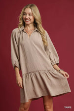 Umgee V-Neck Tiered Mini Dress