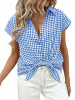 Gingham Print Button-Down Shirt