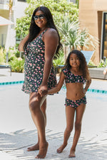 Marina West Swim Full Size Clear Waters Swim Dress in Black Roses - Ladyez