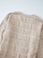 Textured Knit Open Front Cardigan with Pockets