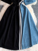 Color Block Short Sleeve Casual Dress