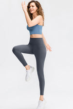 Slim Fit Wide Waistband Long Sports Pants - Ladyez