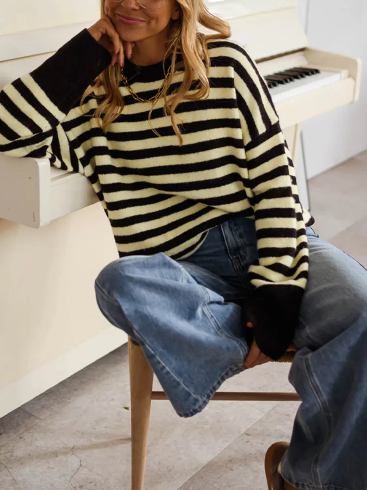Striped Crew Neck Sweater