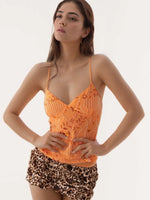 Crisscross Back V-Neck Cami - Ladyez