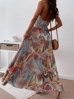 Printed Halter Neck Maxi Dress