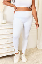 Double Take Wide Waistband Sports Leggings - Ladyez