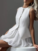Peplum Vest and Bubble Skirt Set