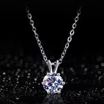 2 Carat Moissanite 925 Sterling Silver Pendant Necklace
