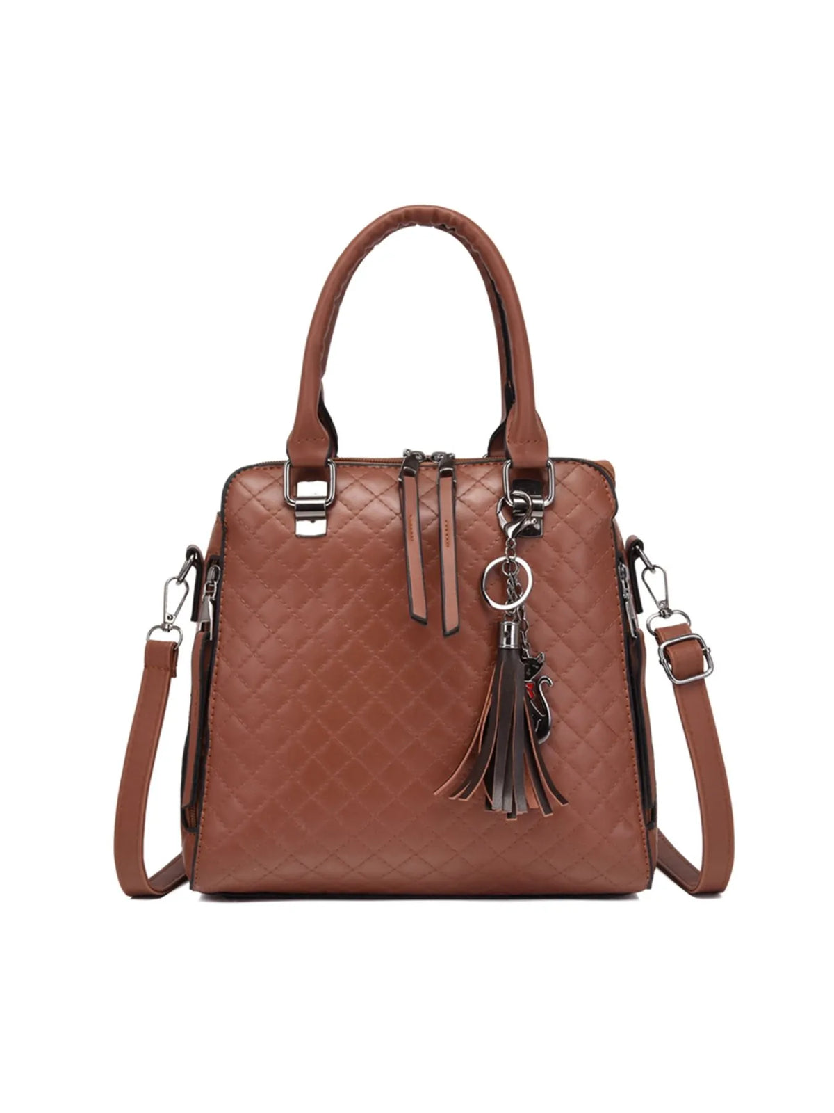 4-Piece PU Leather Bag Set with Tassel Detail - Ladyez