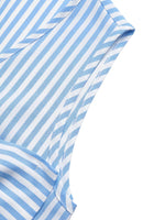 Striped Bowknot Sleeveless Top & Shorts Set