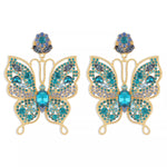 Butterfly Rhinestone Dangle Earrings