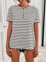 Striped Short Sleeve Top