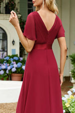 Surplice Flutter Sleeve Maxi Dress - Ladyez