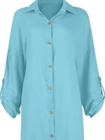 Button Down Long Sleeve Shirt Dress