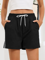 Striped Trim Drawstring Shorts