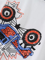 Children's Monster Truck Tee & Striped Shorts Set