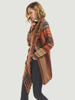 Angel Wings Tassel Striped Open Front Long Sleeve Cardigan