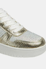 Forever Link Rhinestone Platform Flat Sneakers - Ladyez