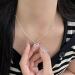 925 Sterling Silver Agate Pendant Necklace