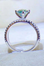 1 Carat Moissanite Contrast 925 Sterling Silver Ring