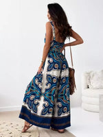 Printed Spaghetti Strap Wide-Leg Jumpsuit