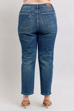 Judy Blue Full Size High Waisted Rigid Magic Non-destroy Straight Leg Jeans Plus Size - Ladyez